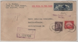 USA, 1927, 33 Ct. MiF, auf R.- Auslandsbrief von Los Angeles nach Berlin