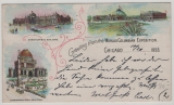 USA, 1893, 2 Ct. MiF auf Auslandspostkarte (Columbus- / Weltausstellung) von Chicago nach Lauban (D.)! Sehr dekorativ!