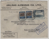 Kolumbien, 1935, 72 Ct. MiF (mit Olympiamarke, 1935!) als Luftpost- Auslandsbrief von Bogota nach Berlin