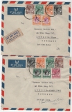 Malaya, ca. 1947- 49, kl. Lot mit 6 Lupo- Auslandsbriefen, je mit teils dekorativer MIF, alle von Singapore nach Schleswig