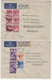 Malaya, ca. 1947- 49, kl. Lot mit 6 Lupo- Auslandsbriefen, je mit teils dekorativer MIF, alle von Singapore nach Schleswig