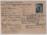 Polen, 1946, 1,50 Zl.- GS- Karte, gelaufen als Auslands- Postkarte von Münsterberg (Niedrschl.) nach Berlin mit Pl. Zensur!