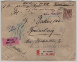 Niederlande, 1927, 40 Ct. EF auf R.- Auslands- Wertbrief von Rotterdam nach Braunschweig, hier nachgesandt