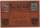 DR, 1912, Mi.- Nr.: 85, + Flugpostmarke IV, als MiF auf Luftpostkarte von FF/M nach Berlin, + entsprechenden Stempeln
