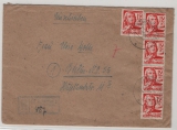 FRZ / Württemberg- H., 1948, Mi.- Nr.: 18 (5x), als MeF auf Einschreiben- Fernbrief von Schömberg nach Berlin, selten!
