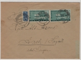 FRZ/ Württ.- H., 1949, Mi.- Nr.: 49 (2x) als MeF auf Fernbrief von Binningen nach Aach / Hegau