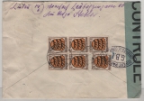 FRZ / Allgem Ausg., 1946, Mi.- Nr.: 3 (15x, vs. + rs.) als MeF auf Auslandsbrief (mit Zensur!) von Lindau nach Belgrad (CH)