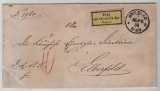 DR, Dt. Kaiserreich, Gebührenzettel f. Eisenbahn, Mi.- Nr.: I, 1884, als EF auf Fernbrief von Breslau nach Elberfeld
