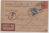 DR, Germania o.Wz., 1904, Mi.- Nr.: 68 + 71 als MiF auf Nachnahme- Orts- Postkarte innerhalb von Berlin