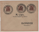 DR, Infla- Germania, 1921, Mi.- Nr.: 140 (3x) als MeF auf Orts- Drucksache, innerhalb von Hannover, mit Sonderstempel, dekorativ!