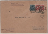 DR, Infla- Germania, 1920, Mi.- Nr.: A 113 + 144 als MiF auf Dienst- Fernbrief mit Postzustellungsurkunde! Von Radebeul nach Blasewitz, selten!