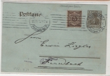 DR, Germania, 1910, 3 RPfg.- GS (Mi.- Nr.: P77?), + Württemberger Zusatzfrankatur, als Fernpostkarte von Stuttgart nach Feuerbach