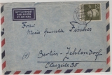 Berlin / BRD, 1954, Berlin- Mi.- Nr.: 98, als EF auf Luftpost- Fernbrief von Kiel nach Berlin