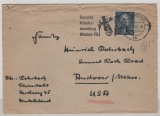 BRD, 1953, Mi.- Nr.: 166 als EF auf Auslandsbrief (übersee), von Darmstadt nach Andover (USA)