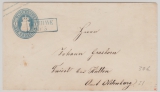 1 Gr.- GS- Umschlag, verwendet als Fernbrief von Burhave nach Troiest (?)