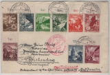 DR, Zeppelin, 1938, Mi.- Nrn.: 675- 83 (je mit Or.!) in MiF auf Zeppelin- Brief zur Sudetenlandfahrt von FF/M nach Reichenberg