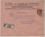 Schweiz, 1930, 60 Rp. EF auf Einschreiben- Auslandsbrief von Zürich nach Berlin
