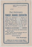 Schweiz, 1911, 5 Rp.- Privat- (Werbe)- GS- Karte, gelaufen als Auslands- Drucksache von Bern nach Baden- Baden (D)