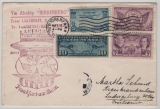 USA, 1936, 41 Ct. MiF auf Erstflugbrief von (New York) via Zeppelin / Lakehurst nach FF/M mit Flugbestätigungsdstempel
