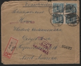 DR, Infla, Dezemberbriefe, 1923, Mi.- Nr.: 330 B (12x vs. + rs)!!! Auslands- R.- Brief von Berlin nach Detroit und zurück! Akt. FA. Weinbuch BPP!
