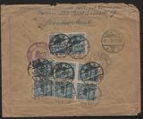 DR, Infla, Dezemberbriefe, 1923, Mi.- Nr.: 330 B (12x vs. + rs)!!! Auslands- R.- Brief von Berlin nach Detroit und zurück! Akt. FA. Weinbuch BPP!