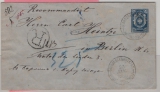 Russland, Zarenzeit, 1888, 14 Kop.- GS- Umschlag, gelaufen als R.- Auslandsbrief von Moskau nach Berlin