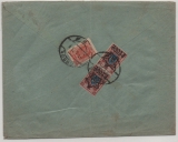 UDSSR, 1923, 200 Kop.- Überdruck- Wert (2x) + 100 Kop. rs. , in MiF auf Auslandsbrief von ... nach Berlin