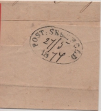 Russland, Zarenreich, 1877, 10 Kop. EF auf gr. Briefstück von SEGEWOLD (mit Datum und Jahr hs., RR!) nach ...