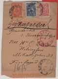 Russisches Zarenreich, 1911, 1 Kop. Streifband, + 13 Kop. Zusatz von Warschau nach Helsingfors (Finnland)