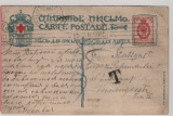 Russisches Zarenreich, 1907, 3 Kop. EF auf Bild- Auslandspostkarte (Rotes Kreuz!) von Moskau nach Stuttgart, mit Nachtaxe