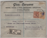 Malta, 1931, 5 d. MiF, auf Auslands- R.- Brief von Sliema nach Dresden! Interessante Portokombi!