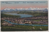 Schweiz, 1923, 50 Rp. EF auf Auslands- Flugpostkarte von ... nach Meiningen (D)
