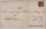 Dänemark (in D.), 1857, 4 S. EF auf Fernbrief von Itzehoe nach Borsfleth