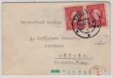 Slovakei, 1941, 1 K. (2x) als MeF auf Fernbrief von Trnava nach Driten, mit Dt. Zensur (mehrfach)