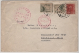 Spanien, 1938, 50 Cts. MiF auf Auslandsbrief von Bilbao nach Berlin, mit Mitärzensur (Spanien)
