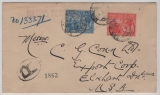 Trinidad und Tobago, 1928, 4,5 d. MiF auf R.- Auslandseinschreiben von San Fernando nach Elkhart (USA)