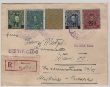 Venezuela, 1934, 92,5 Ct. MiF auf Auslands- Einschreiben von Maracay nach Wien (A)
