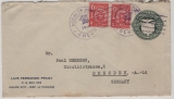 Panama, 1935 (?), 1 Ct. GS- Umschlag + 2 Ct. (2x) als Zusatz, auf Auslandsbrief von Colon nach Dresden