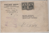 Ecuador, 1934, 20 Ct. (2x) als MeF auf Auslands- Einschreiben von Guayaquil nach Dresden