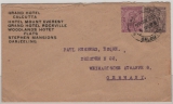 Indien, 1925, 3,5 A. MiF auf Auslandsbrief von Calcutta nach Dresden (D.)