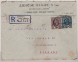 Mauritius, 1930, 35 C. MiF auf Auslands- Einschreiben von Port Louis (GPO), nach Dresden