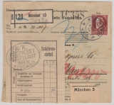 Nr.: 101 I, als EF auf Auslands- Paketkarte, von München nach Wien, geprüft Infla Berlin